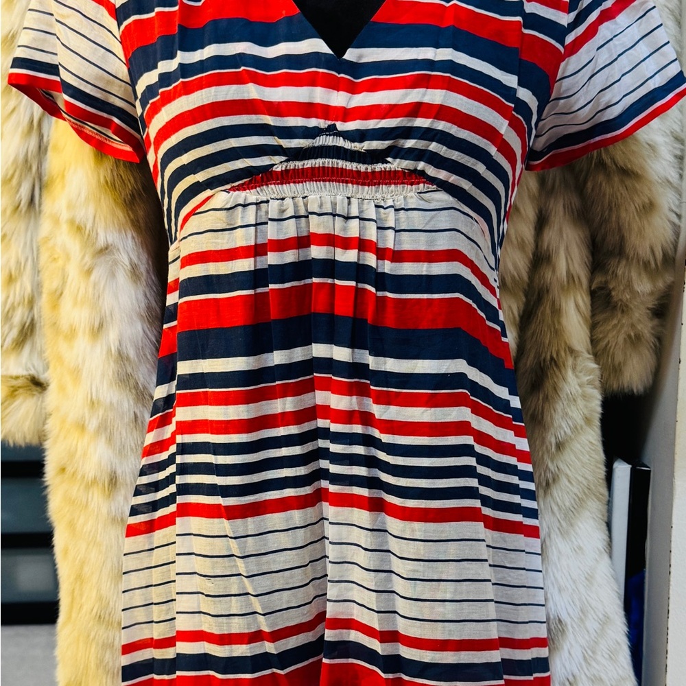 Fiorucci Striped Midi Dress - Red, Blue, White